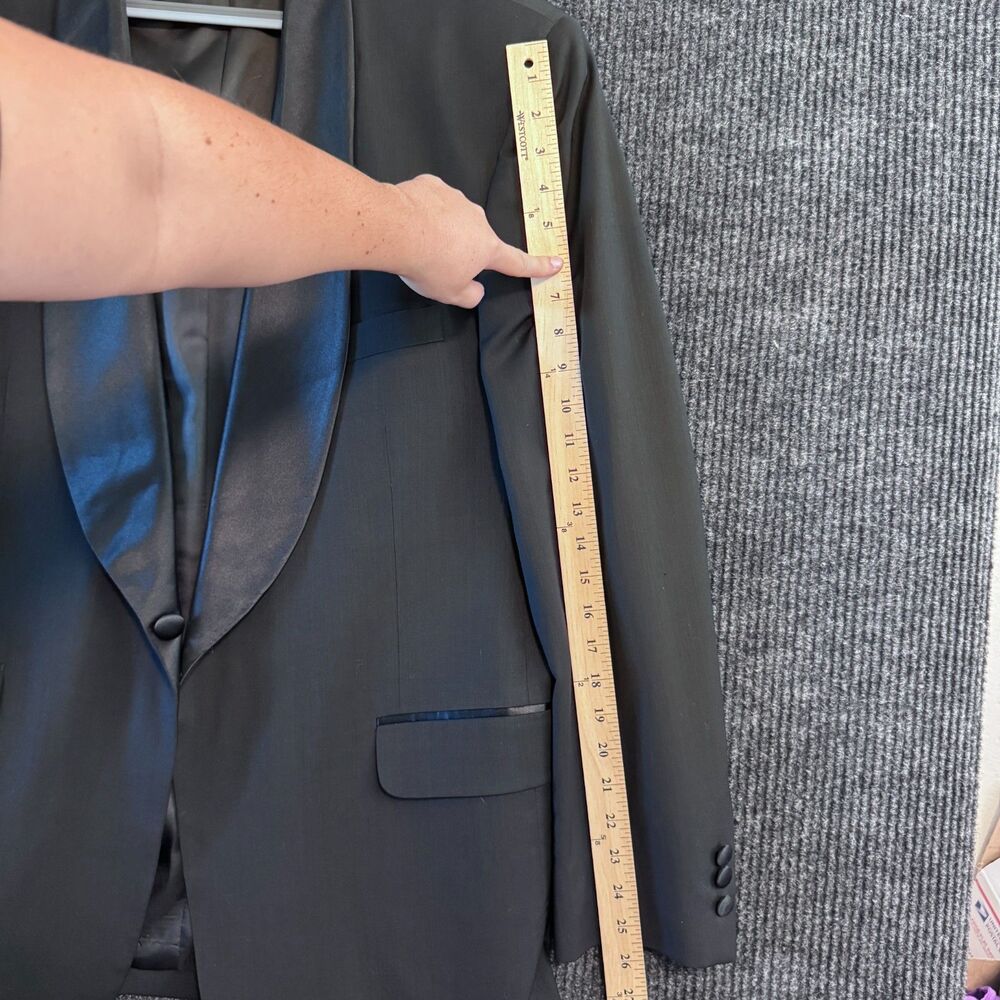 Oleg Cassini Gold Mens Wool Tuxedo Jacket Shawl Collar 48L - Picture 8 of 9